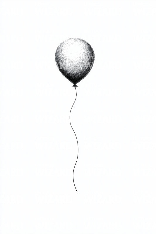 Shaded Helium Balloon Tattoo Design