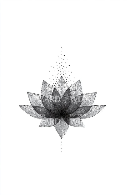 阴影莲花绽放纹身设计