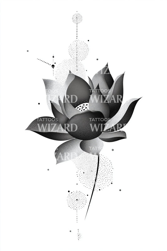 Getint lotusbloem tatoeage ontwerp