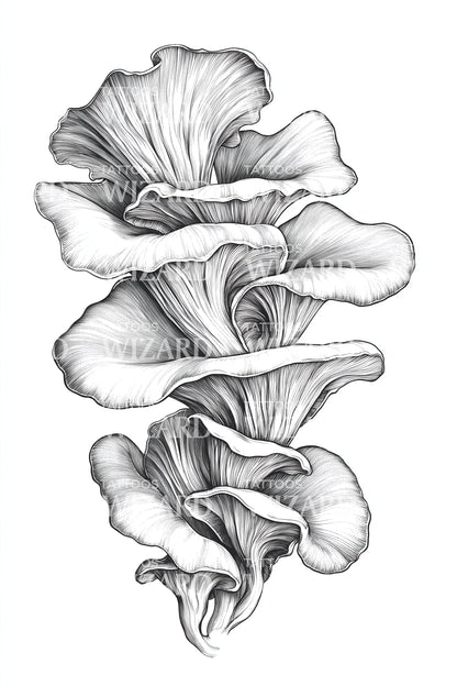 Shaded Oyster Cascade Tattoo Design