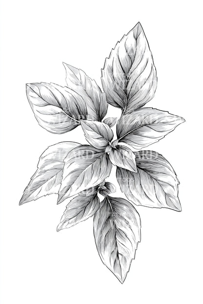 Shaded Petal Bloom Tattoo Illustration