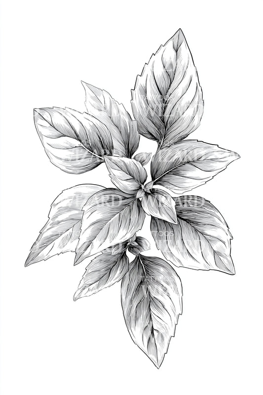 Shaded Petal Bloom Tattoo Illustration
