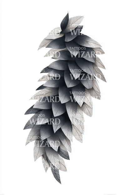 Shaded Pinecone Pattern Tattoo Design
