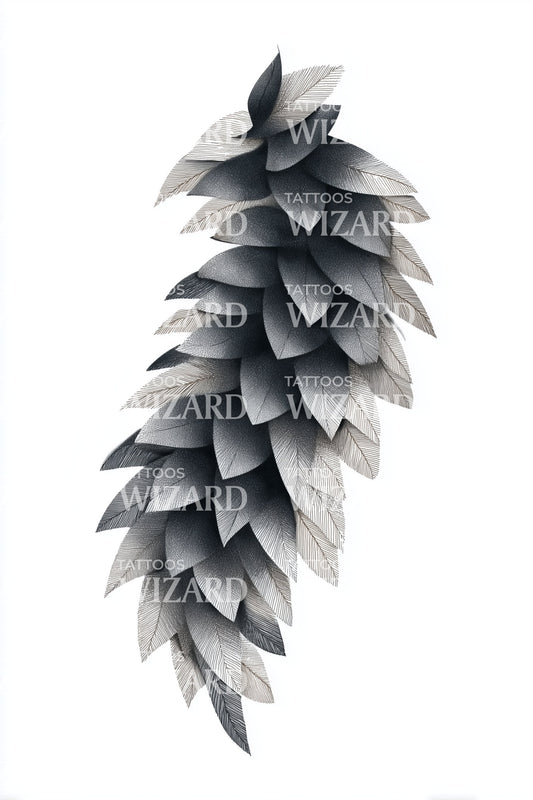 Shaded Pinecone Pattern Tattoo Design