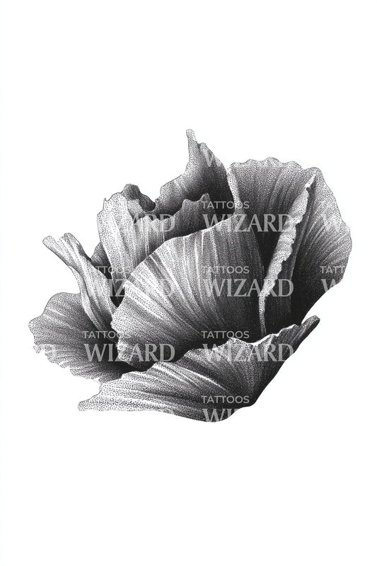 阴影罂粟花纹身设计