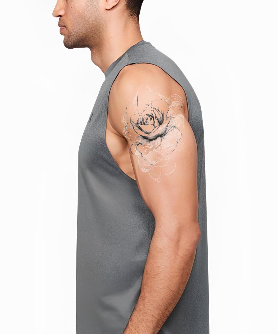 Soft Shaded Rose Tattoo Illustration