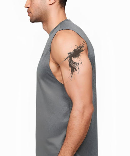Shadow Angel Sword Tattoo Design