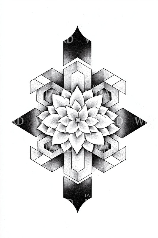 Shadow Fade Lotus Tattoo Idea