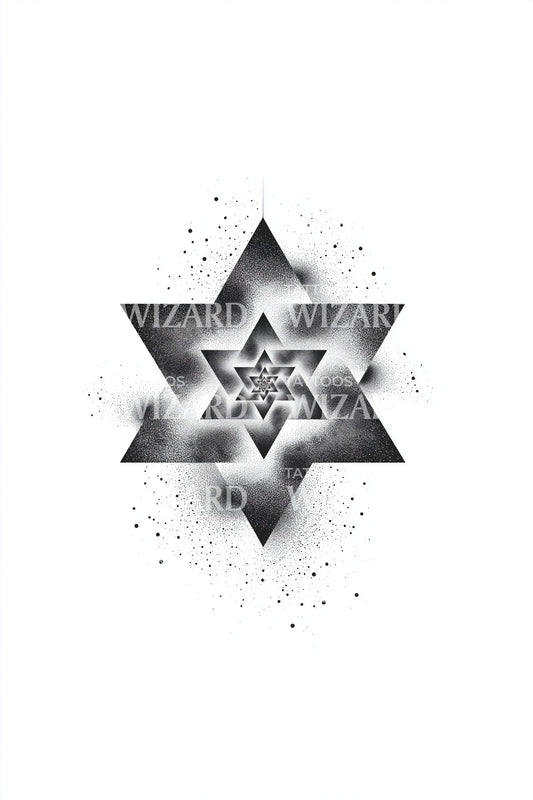 Shadow Hex Star Tattoo Design