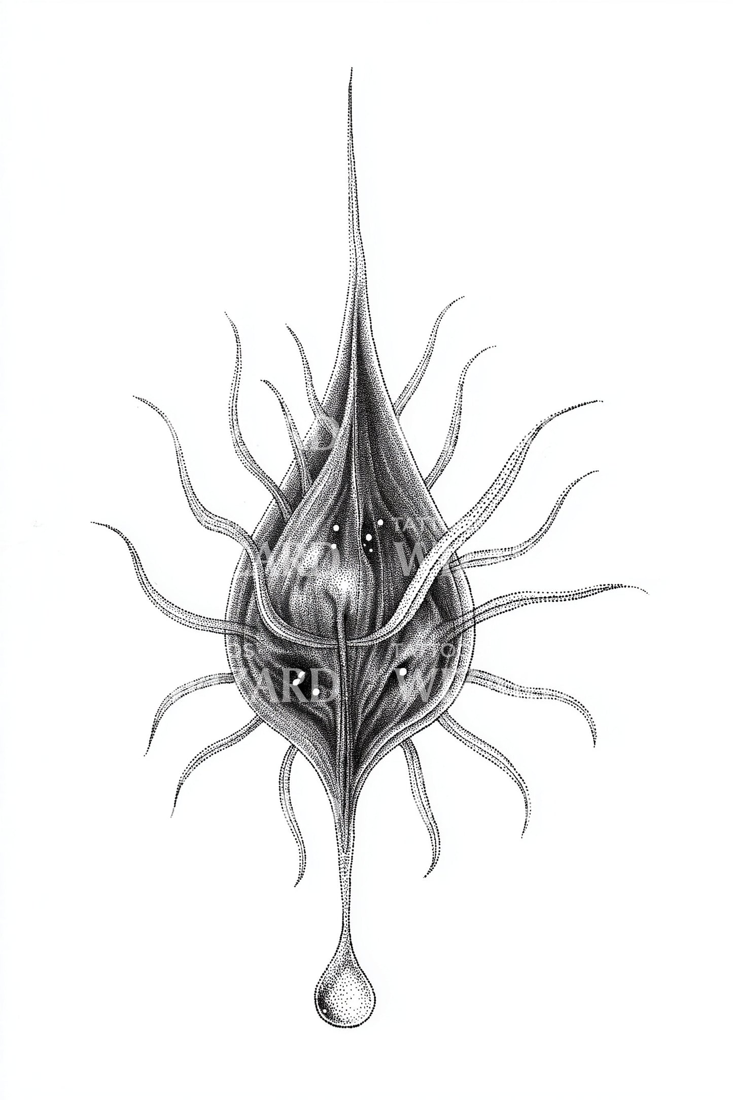 Shadow Microbe Spear Tattoo Design