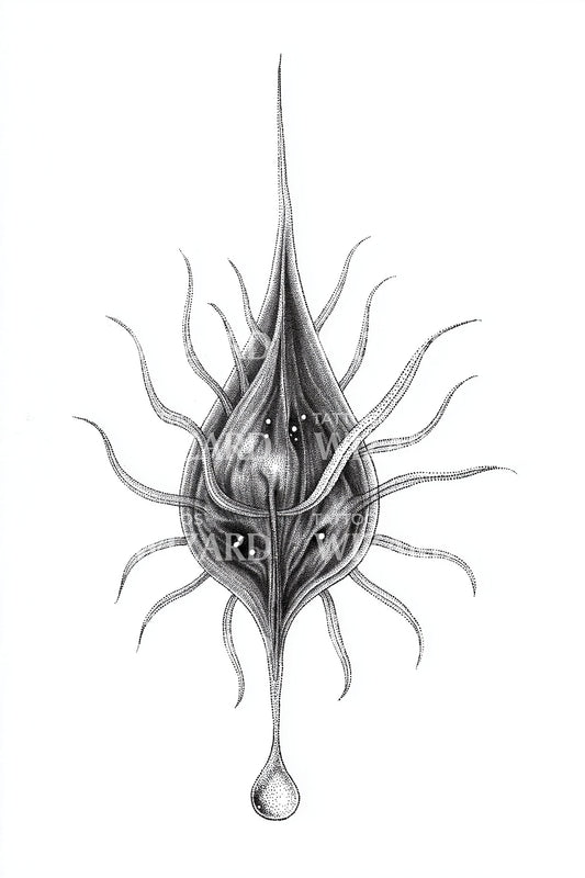 Shadow Microbe Spear Tattoo Design