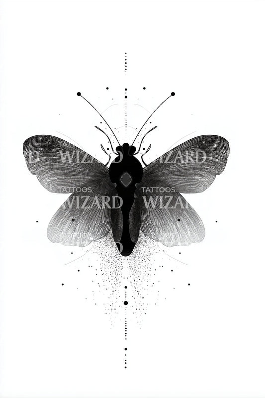 Shadow Moth Wing Tattoo Design
