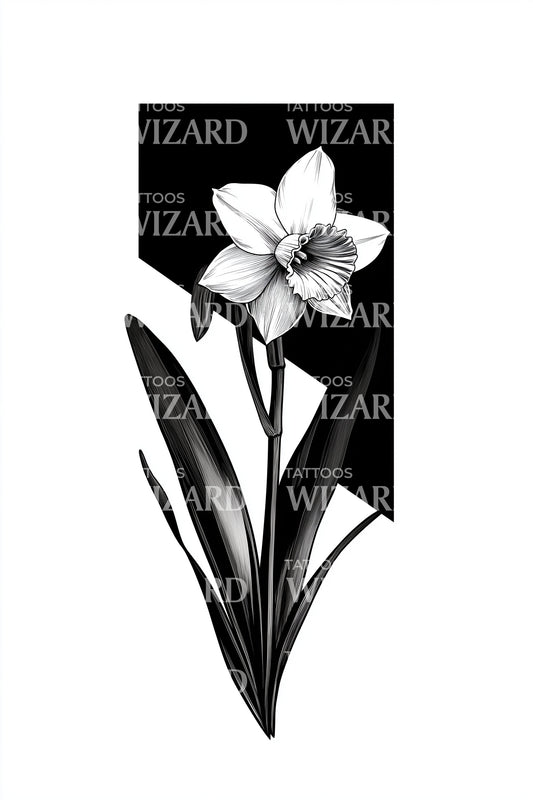 Shadow Panel Daffodil Tattoo Design