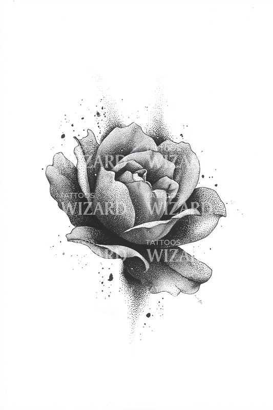 Shadow Peony Bud Tattoo Design