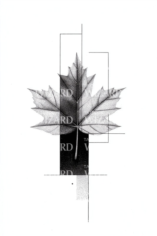 Shadowed Maple Emblem Tattoo Idea