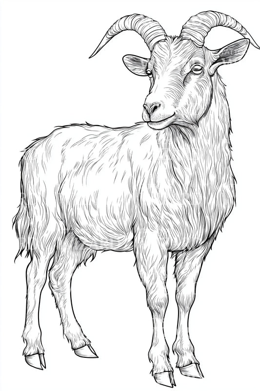 Shaggy Goat Portrait Tattoo Design
