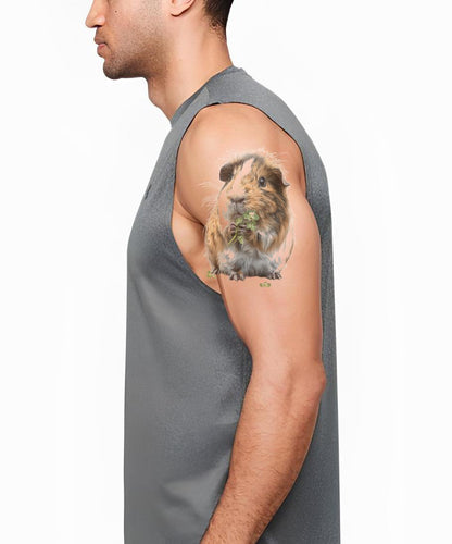 Shaggy Guinea Pig Clover Tattoo Design