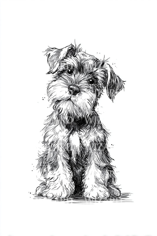 Shaggy Schnauzer Pup Tattoo Idea