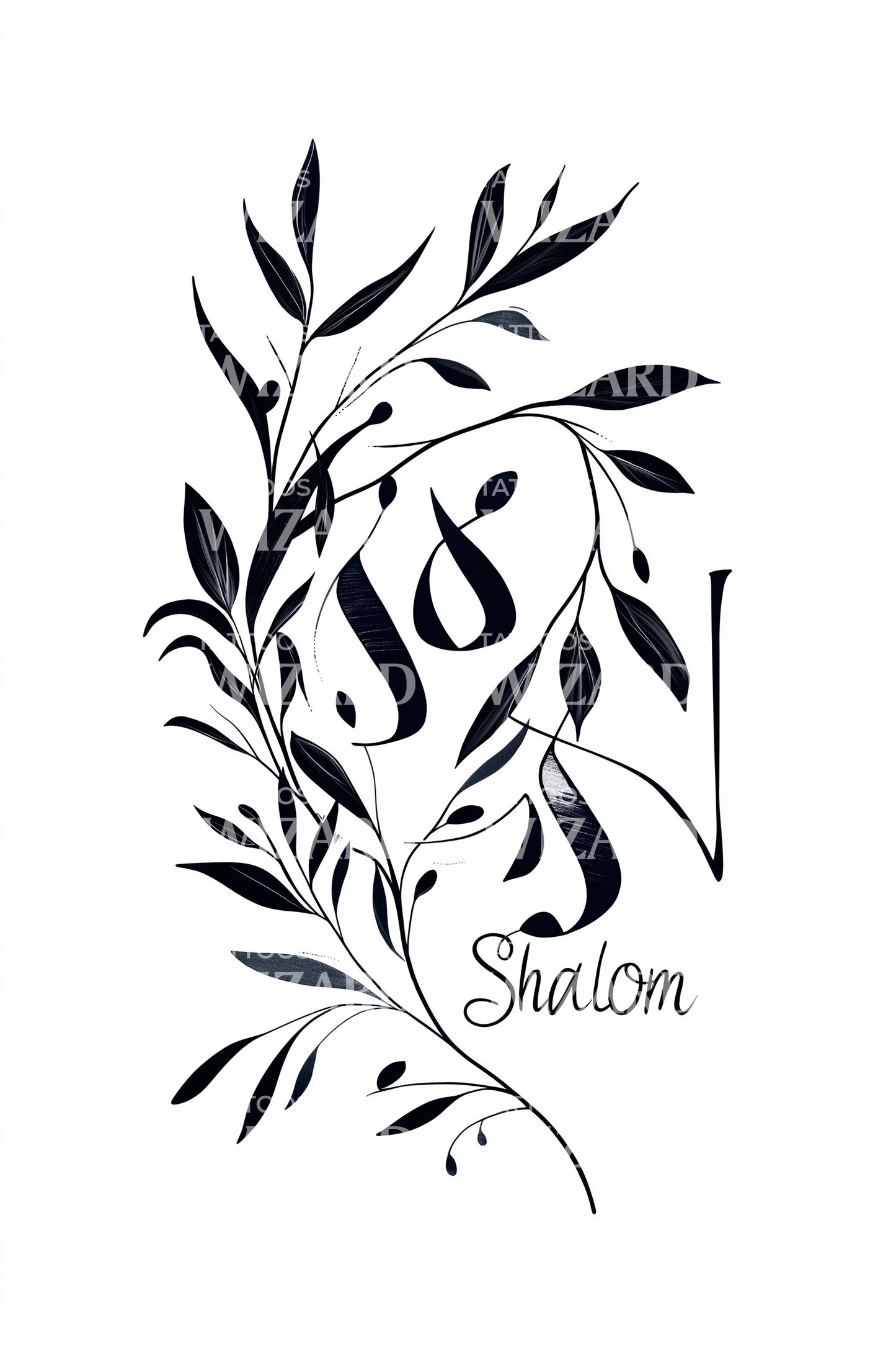 Shalom Laurel Silhouette Tattoo Idea