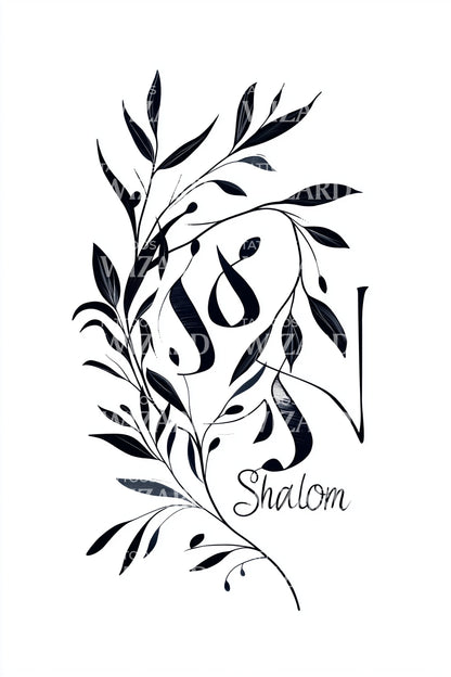 Shalom Laurel Silhouette Tattoo Idea