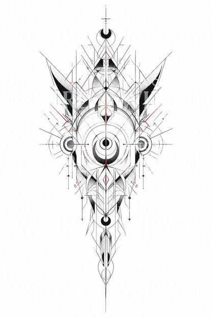 Sharp Line Sigil Tattoo Illustration