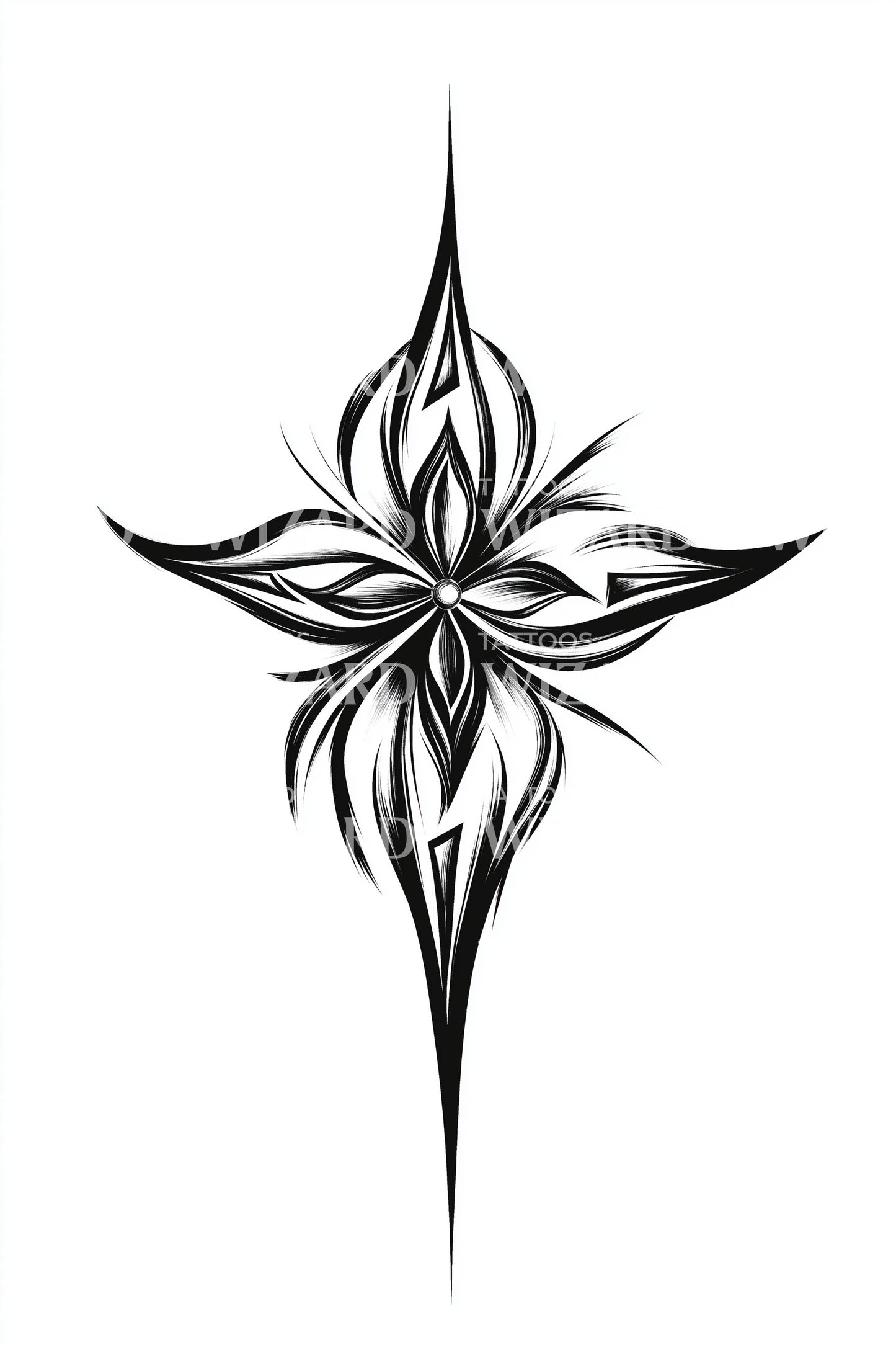 Sharp Petal Star Tattoo Design