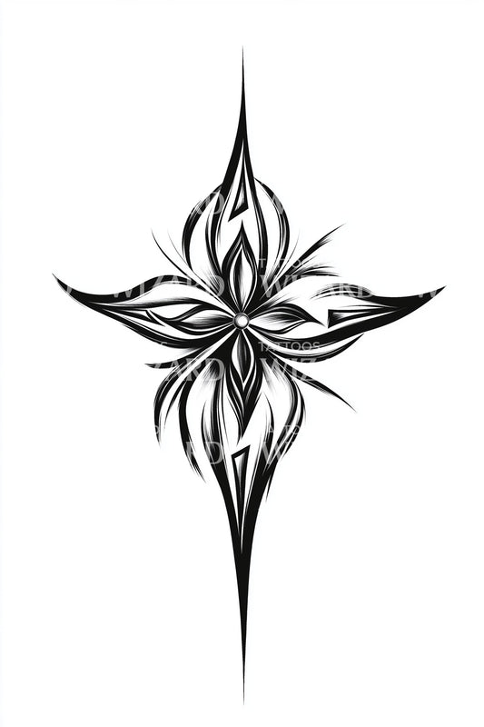 Sharp Petal Star Tattoo Design