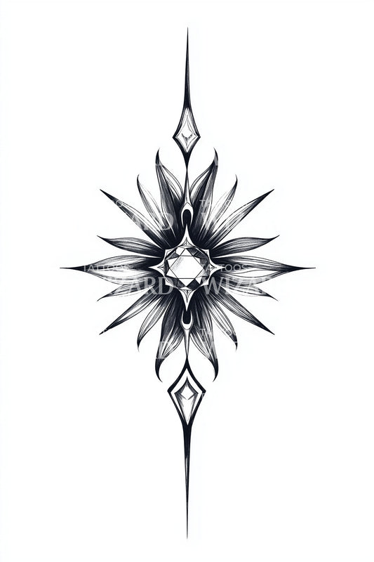 Sharp Spiked Sunburst Tattoo Idea