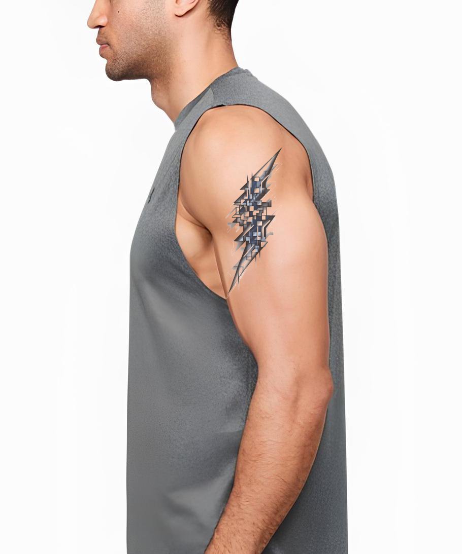 Geometric Shattered Shard Tattoo Design