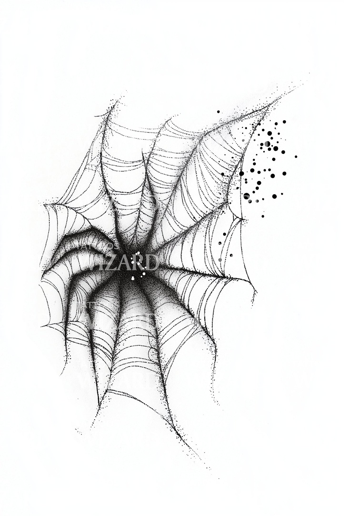 Shattered Web Shadow Tattoo Illustration