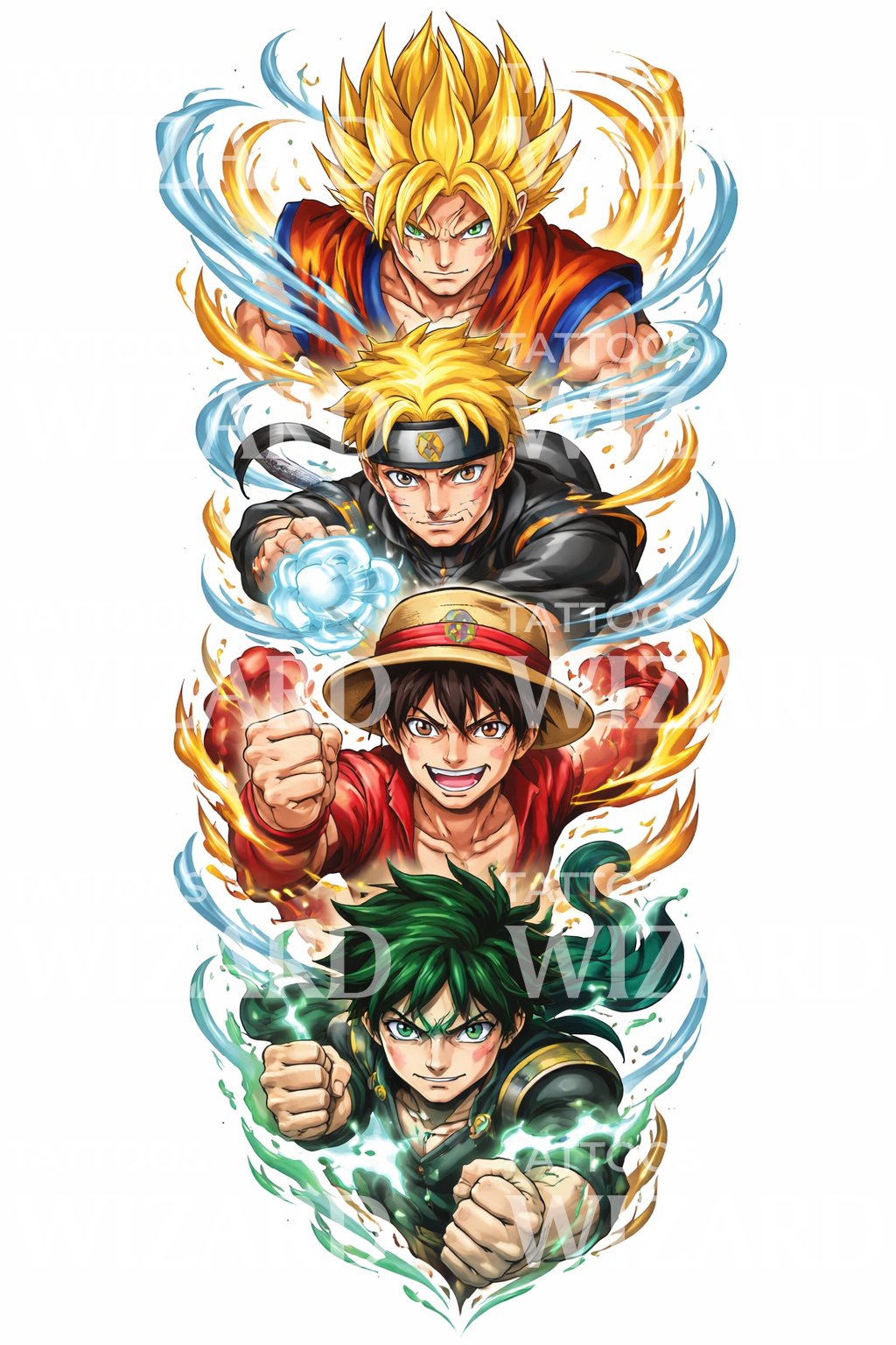 Shonen Power Stack Tattoo Design