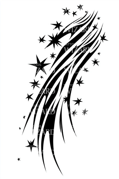 Shooting Stars Comet Tattoo Design
