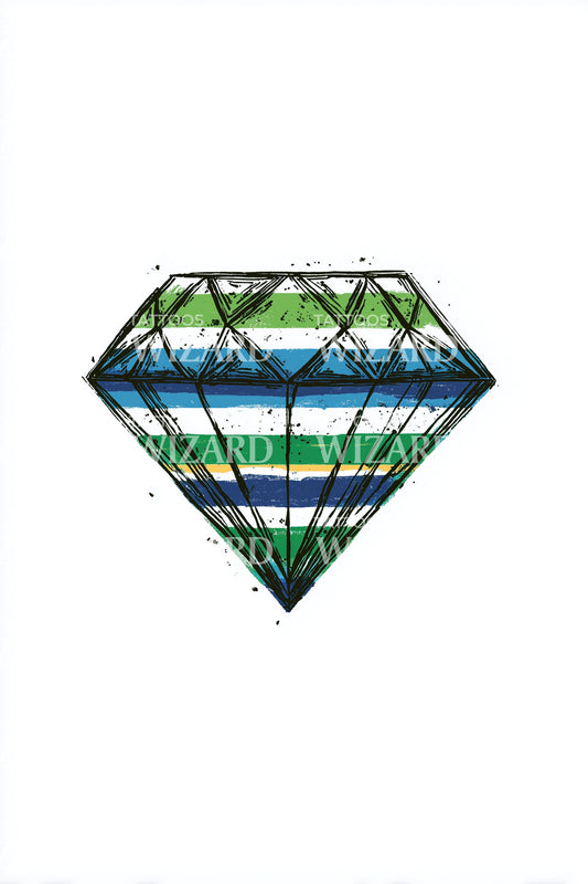 Sierra Leone Crystal Rhombus Tattoo Illustration