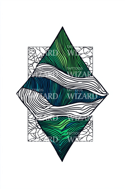 Sierra Leone Faceted Gem Tattoo Design