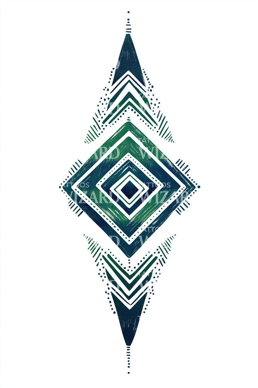 Sierra Leone Wavy Diamond Tattoo Idea