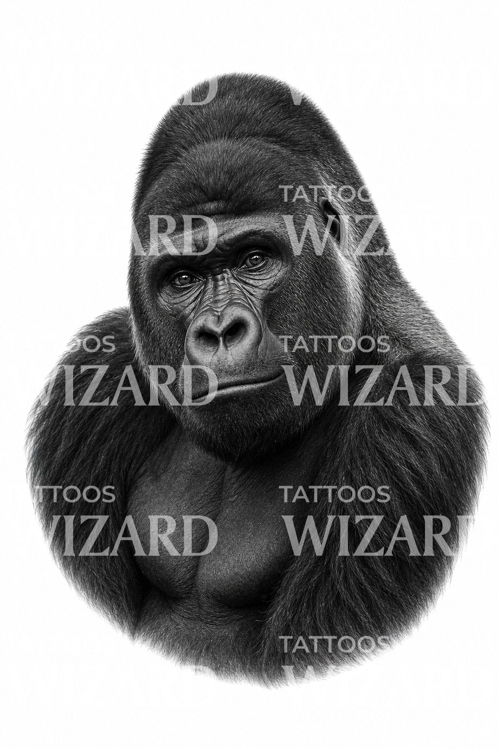 Silverback Gorilla Tattoo Design