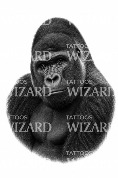 Silverback Gorilla Tattoo Design