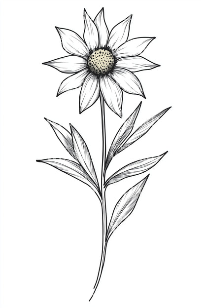 Simple Daisy Flower Tattoo Design