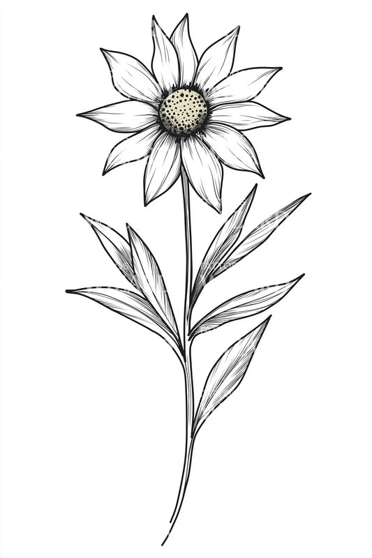Simple Daisy Flower Tattoo Design