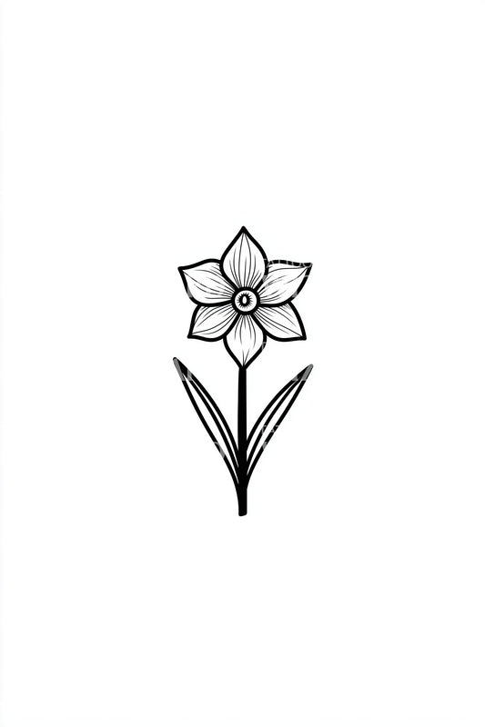 Simple Glyph Daffodil Tattoo Idea