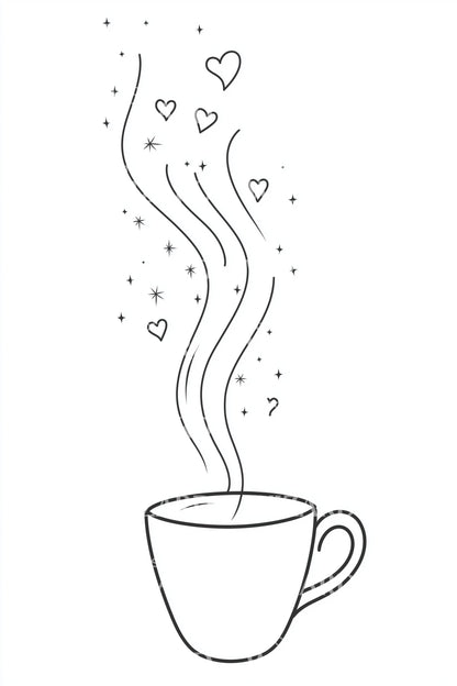 Simple Heart Steam Tattoo Illustration