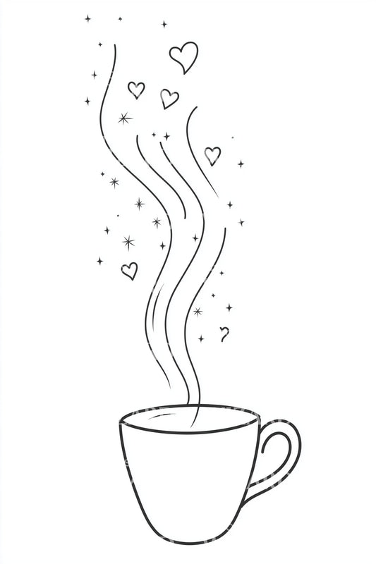 Simple Heart Steam Tattoo Illustration