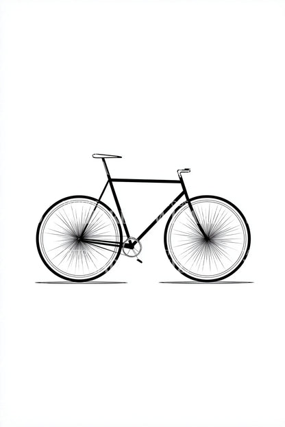Simple Line Bicycle Tattoo Idea