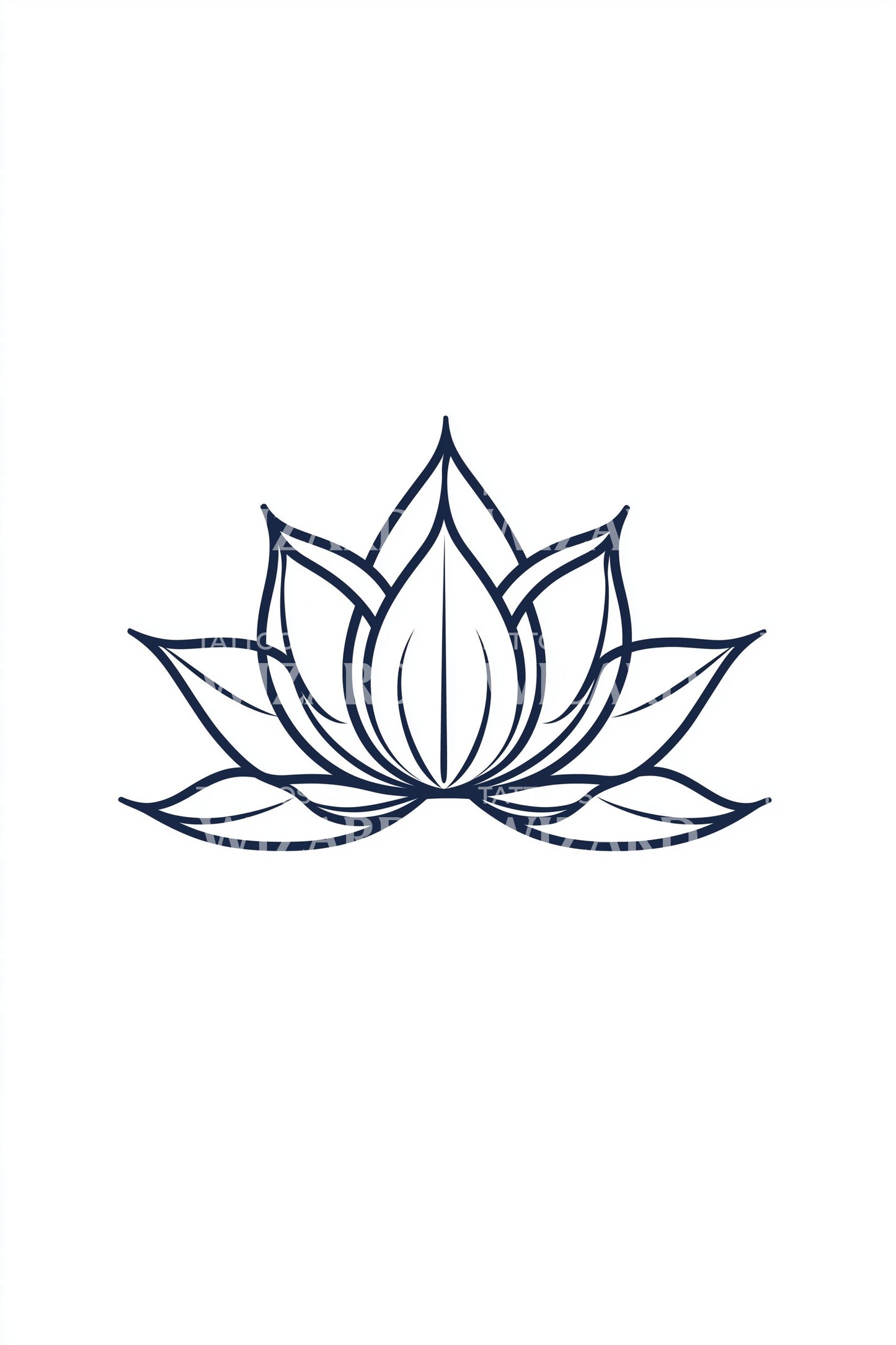 Eenvoudig Lijn Lotus Tattoo Idee