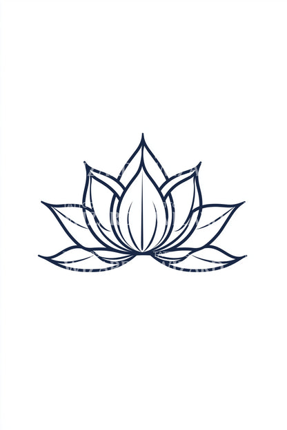 简约线条莲花纹身设计灵感