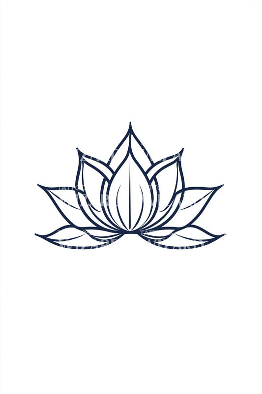 Eenvoudig Lijn Lotus Tattoo Idee