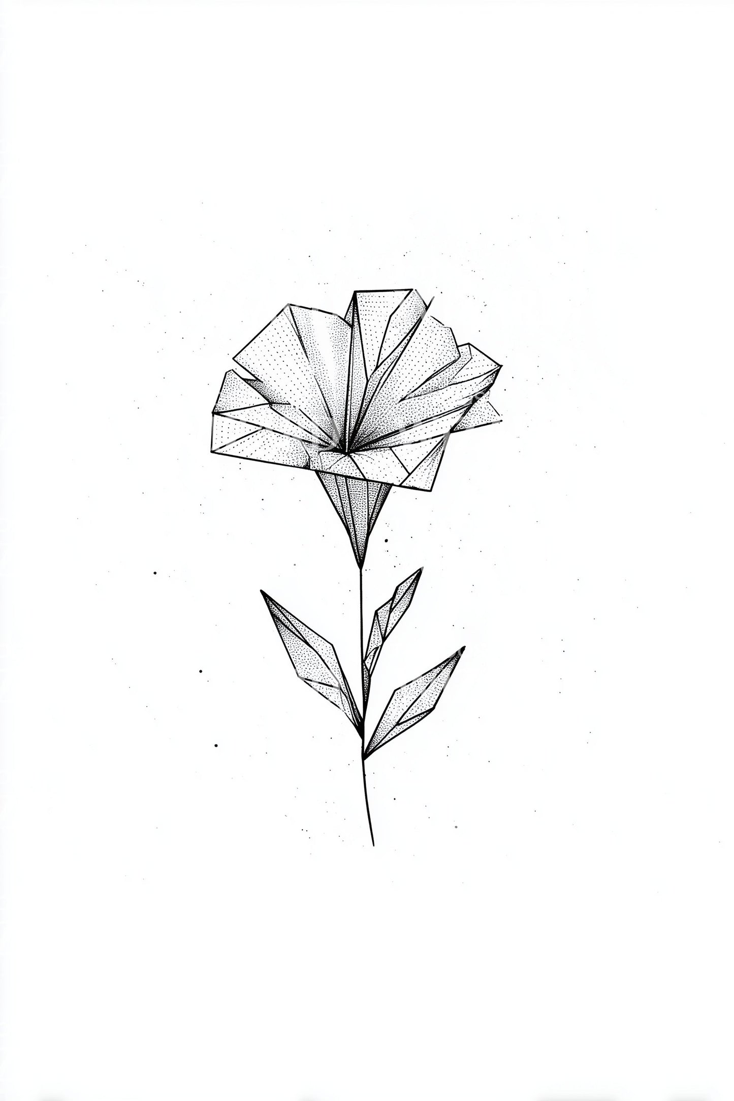 Simple Line Poppy Tattoo Idea