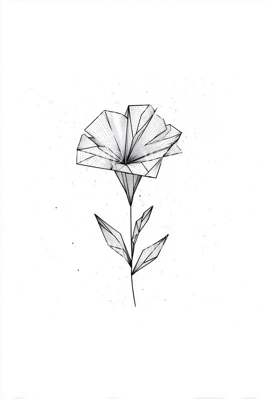 Simple Line Poppy Tattoo Idea