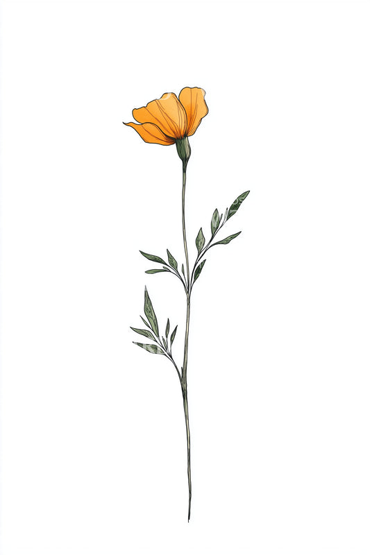 Design de tatouage simple Orange Bud