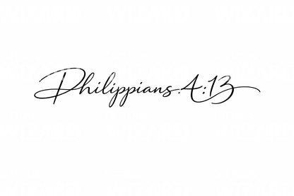 Simple Philippians Script Tattoo Design